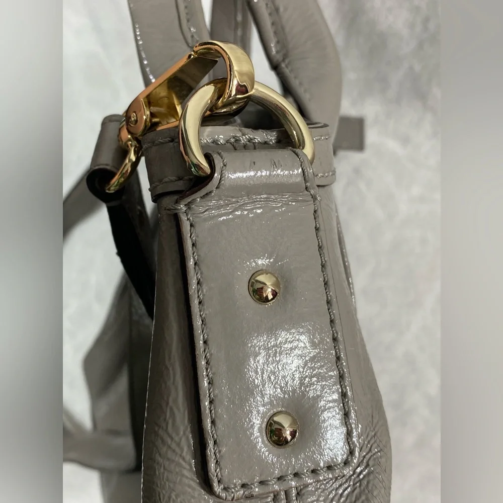 Kate Spade New York Tote/Handbag - Gray/Tan - Patent Leather